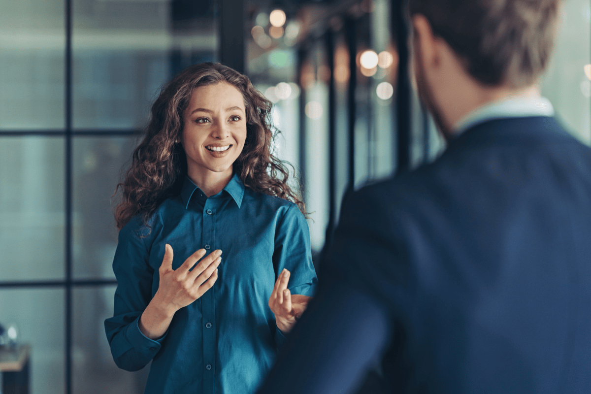 discussion between Girl and Man