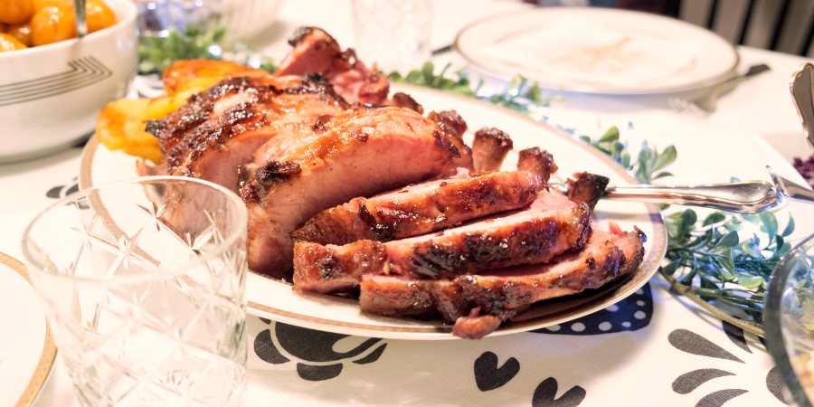 Roasted fork in table