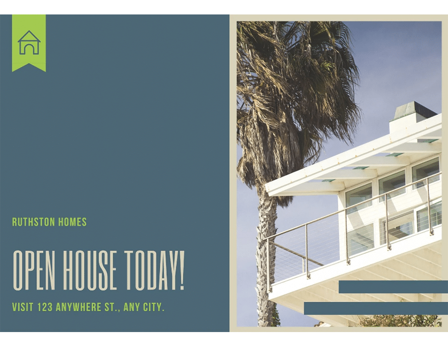 Canva open house postcard template