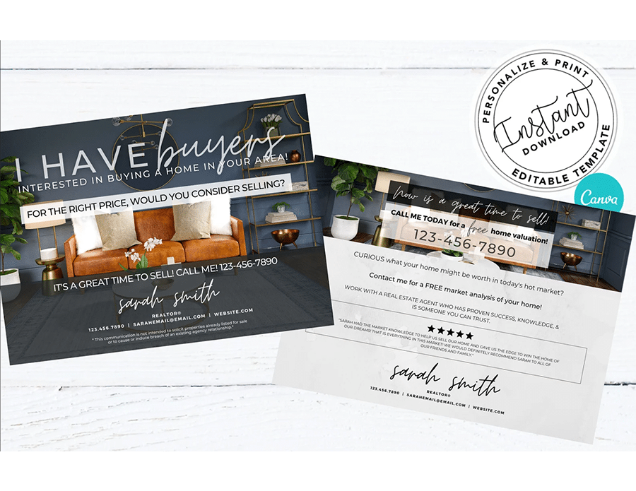 Farming postcard template from Etsy via RealEstateTemplateCo