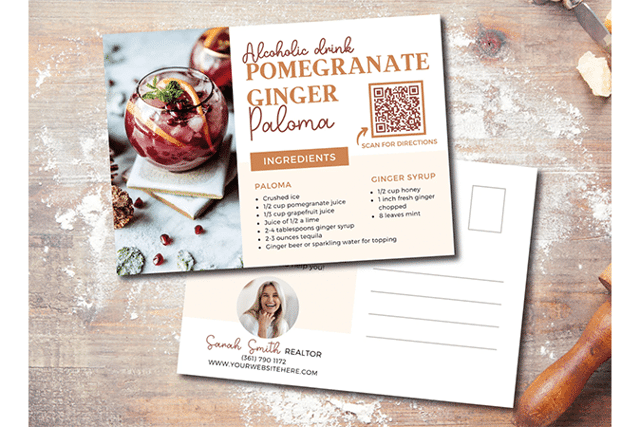 Recipe postcard template from Etsy via TheCreativePageCo