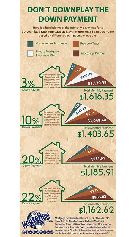 real estate infographic on explaining the value of a down payment to clients
