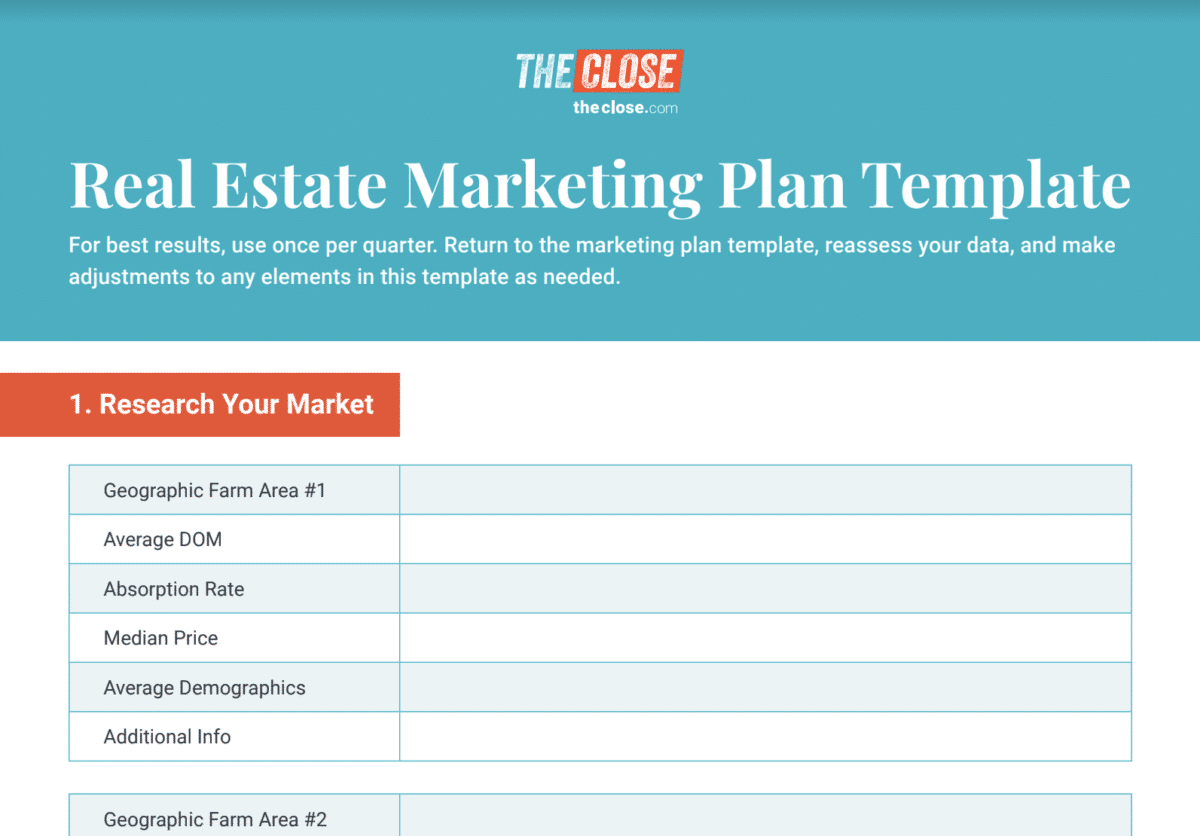 Real Estate Marketing Plan Template