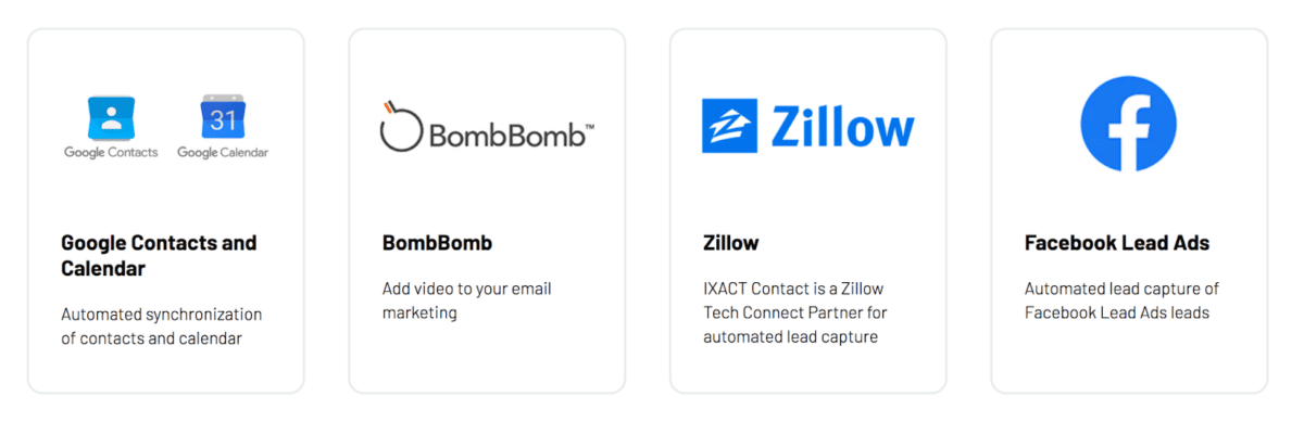 Icons of available integration vendors