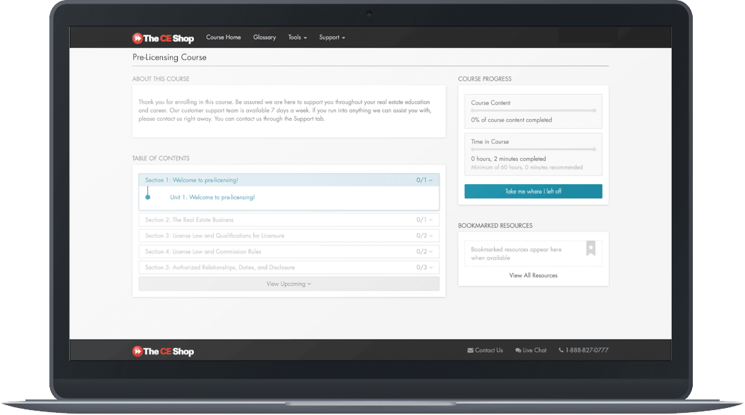  Licensing dashboard of The CE Shop on desktop.