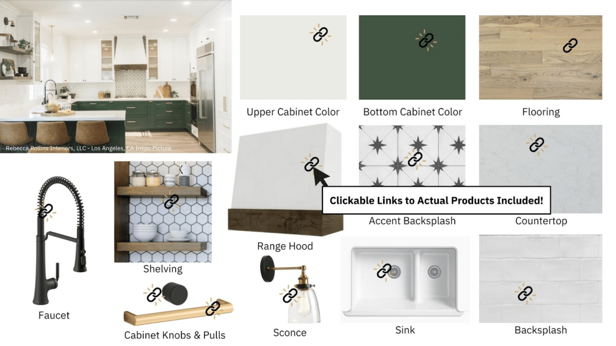 Screenshot of staging board giving home renovation clients options home features