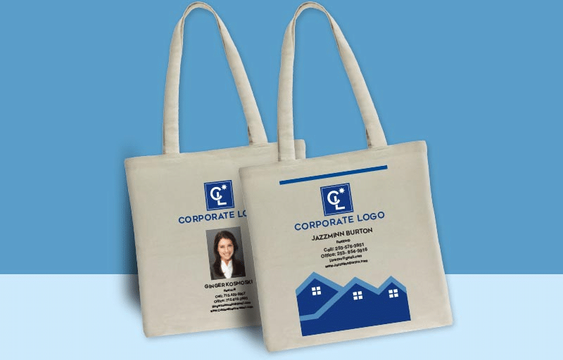 Example of a real estate tote bag promotional item