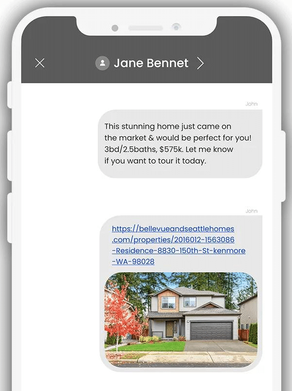 Example of a real estate text ad