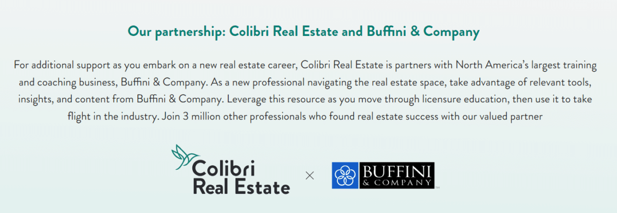 Description of partnership between Colibri Real Estate and Buffini & Company.