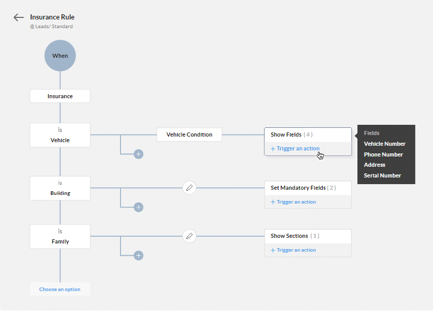 Graphic showing custom fields created in Zoho CRM.