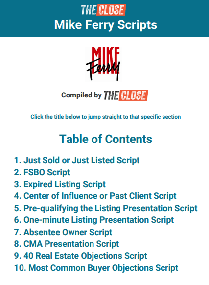 Screenshot of first page of Mike Ferry scripts downloadable.