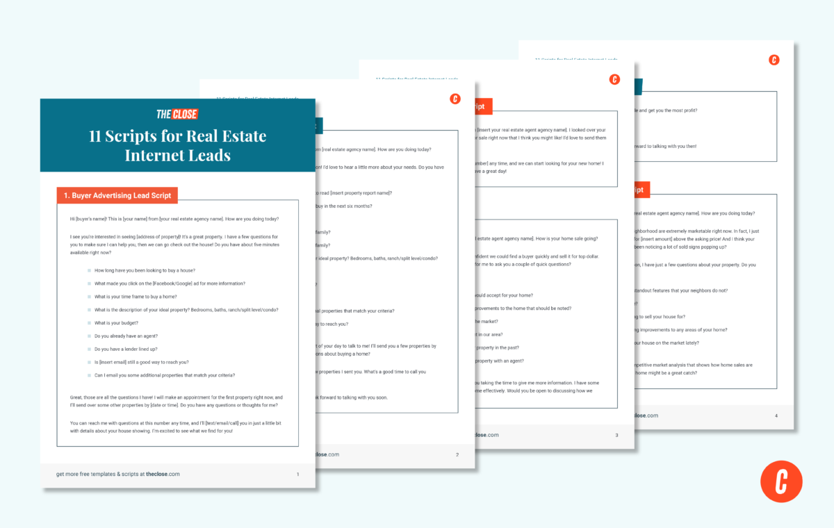 Free Real Estate Internet Lead Scripts
