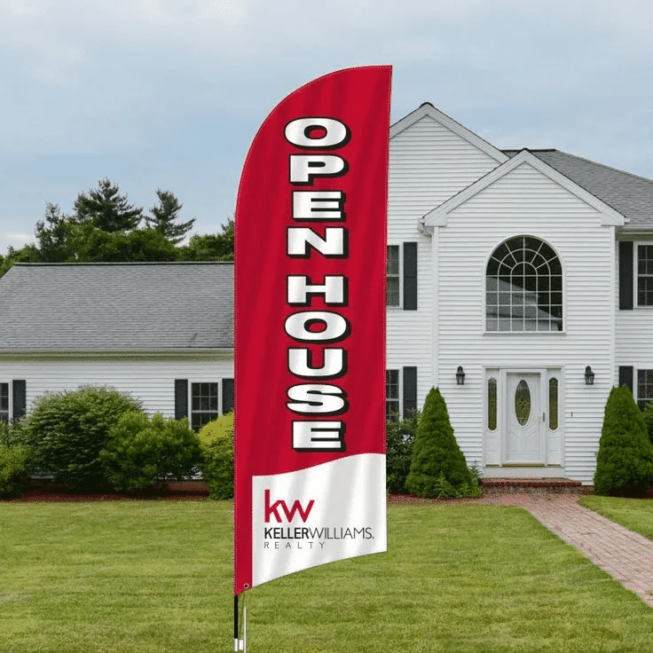 Example of an open house feather flag