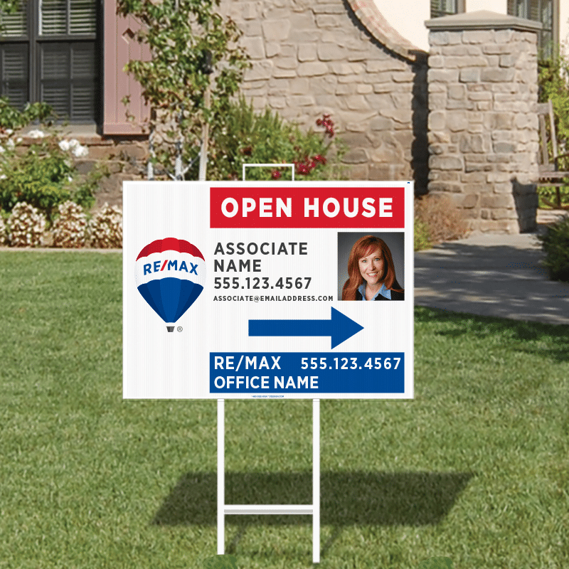 Example of open house directional sign