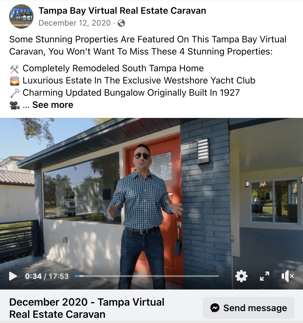 A virtual real estate caravan posted on Facebook