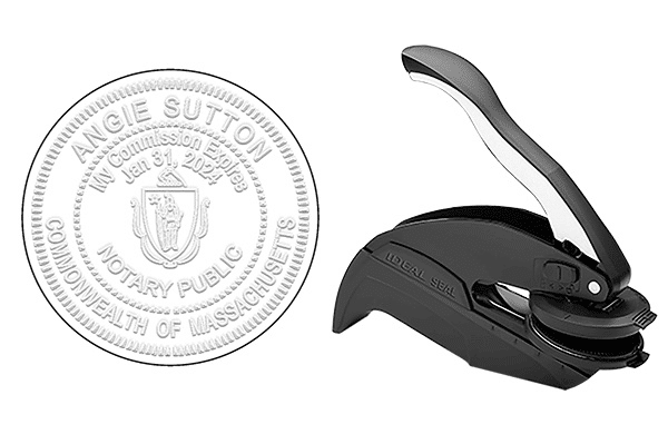  Product metal notary embosser seal that creates an impression on documents with notary information