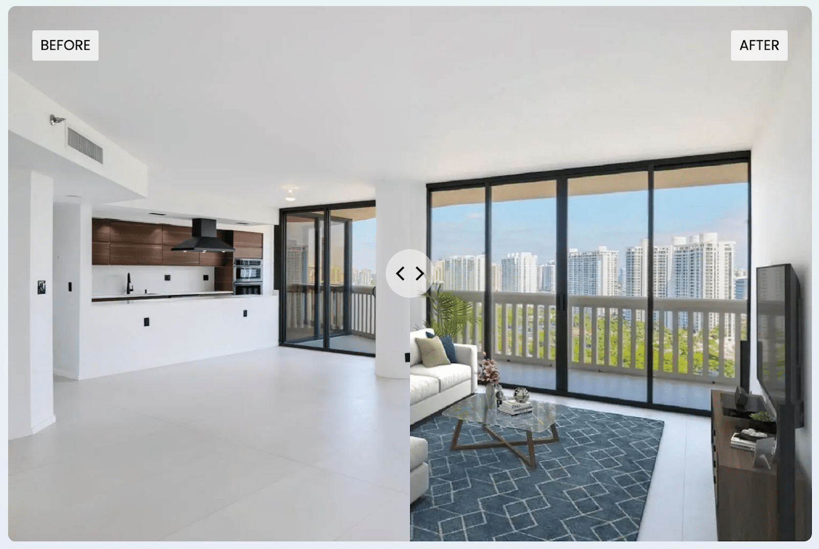 Before and after virtual staging