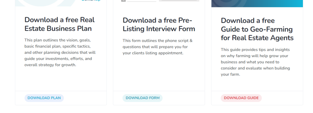  Screenshot of free downloadable tools for agents