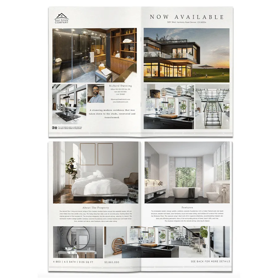 Bifold real estate listing brochure