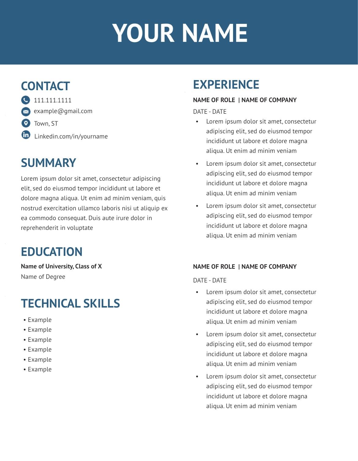 Resume Templates A