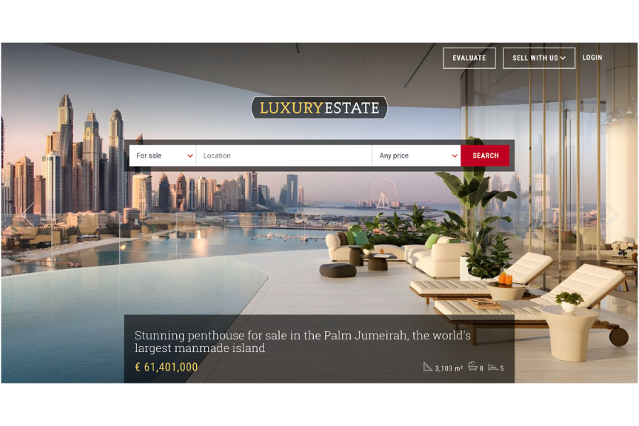 Screenshot of Luxury Estate's website