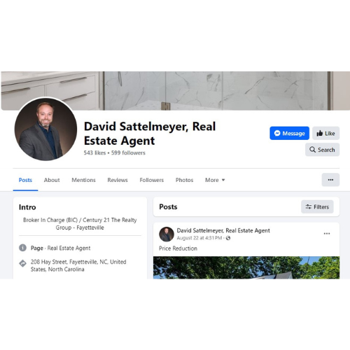 David Sattelmeyer Real Estate Agent Facebook page