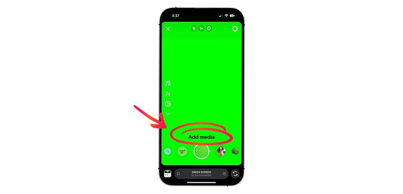 Screenshot of mobile phone showing a green screen.