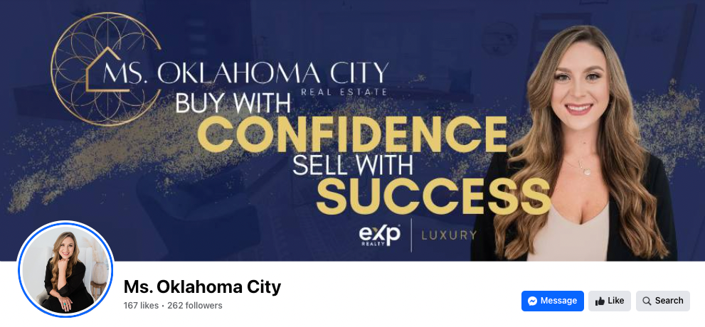 Ms Oklahoma City real estate agent Facebook page and cover photo