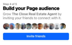 Facebook business page invite friends prompt