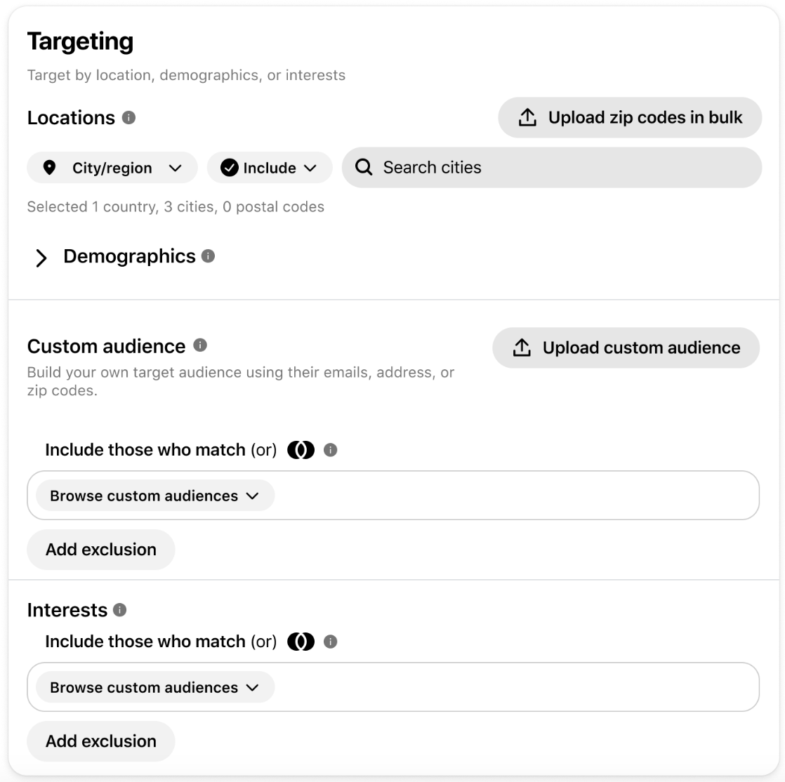 Screenshot of Nextdoor powerful targeting options