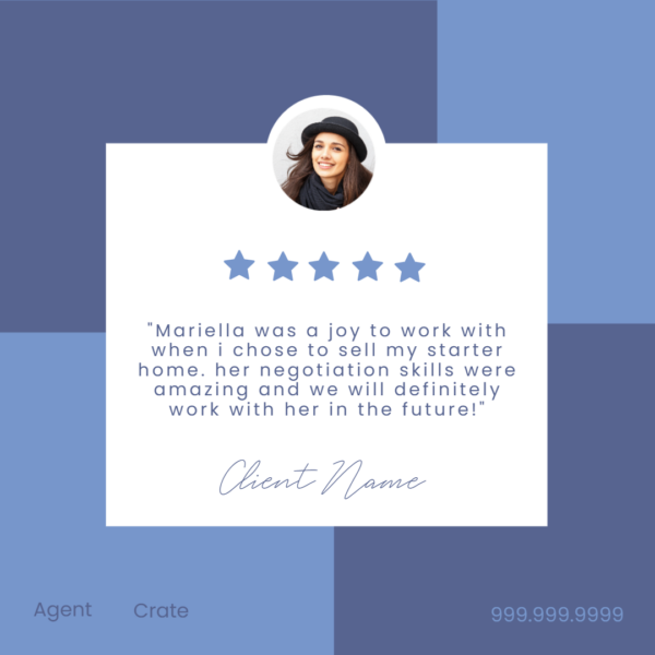 Agent Crate Instagram testimonial template