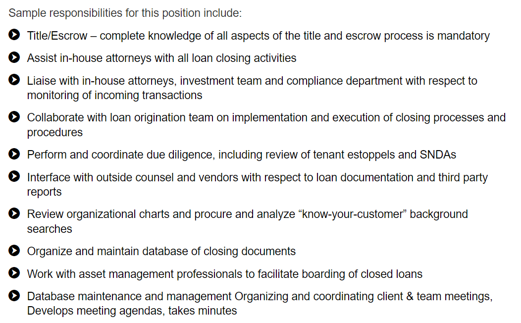 sample job description duties for a real estate transaction coordinator position.