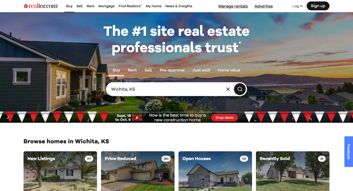 Screenshot of Realtor.com website