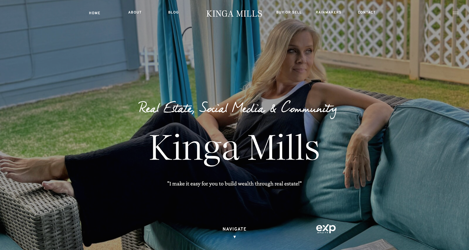 Screenshot of Kinga Mills’ website