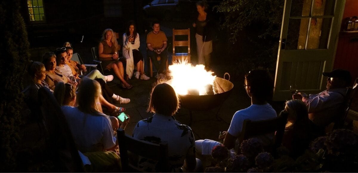 People around a firepit