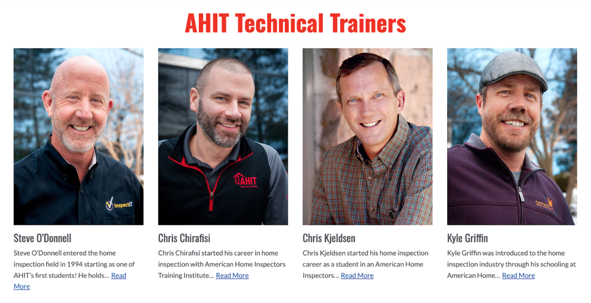 AHIT instructors and their bios