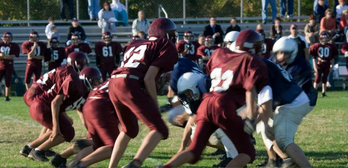 High school Thanksgiving Day football game.