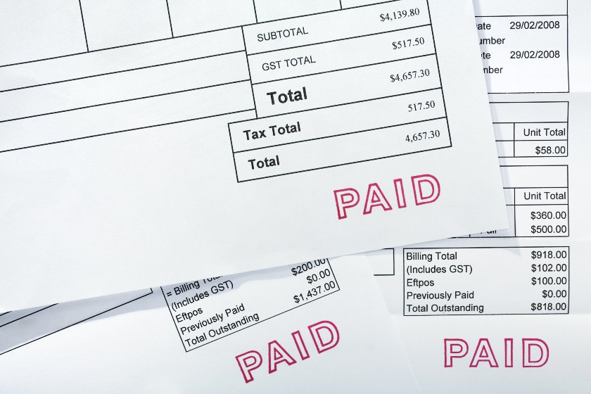 Rent receipt with paid stamp example