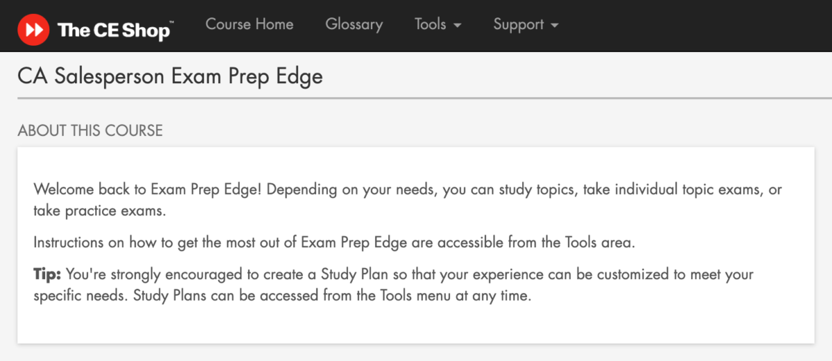 The CE Shop's Exam Prep Edge