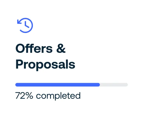 A sample course module title showing the percentage of course completed.