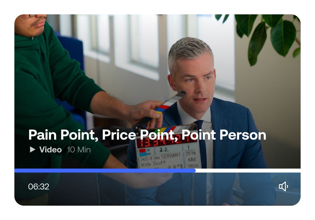 Ryan Serhant in a paused video with the title of the workshop over it and the amount of time left in the video.