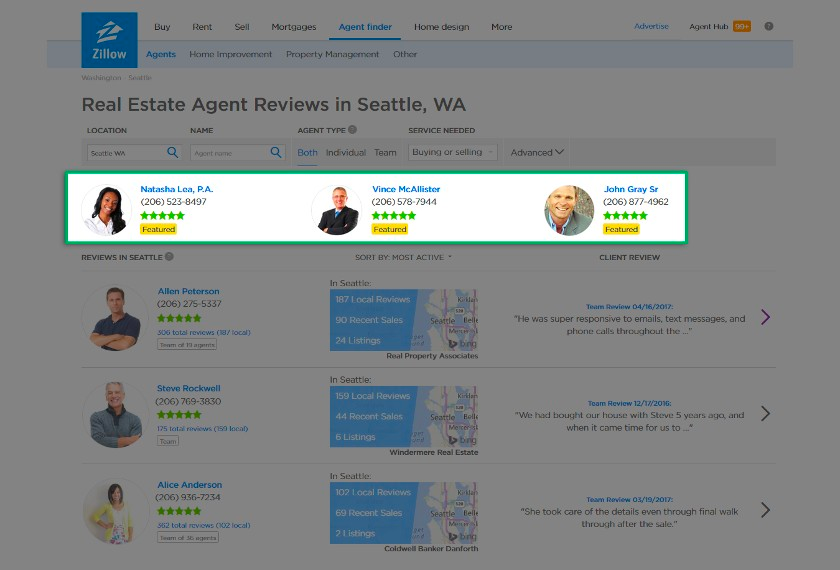 Zillow Agent Finder