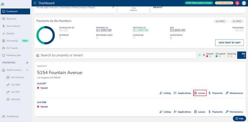 Screenshot of Avail dashboard