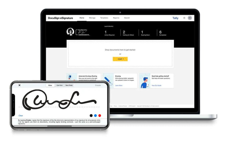 Screenshot of DocuSign standards-based signature feature