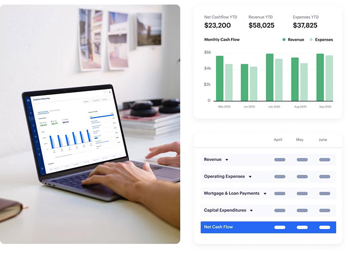 Screenshot of Baselane rent payment services features