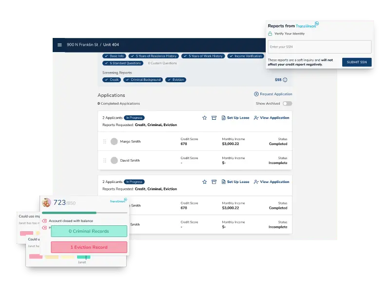 An example of the applicant dashboard showing the applications that were submitted.