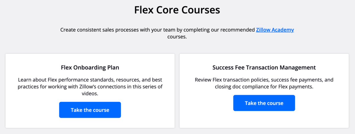 Zillow Flex Core Courses