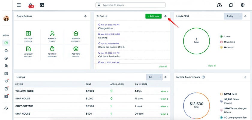 Customization dashboard