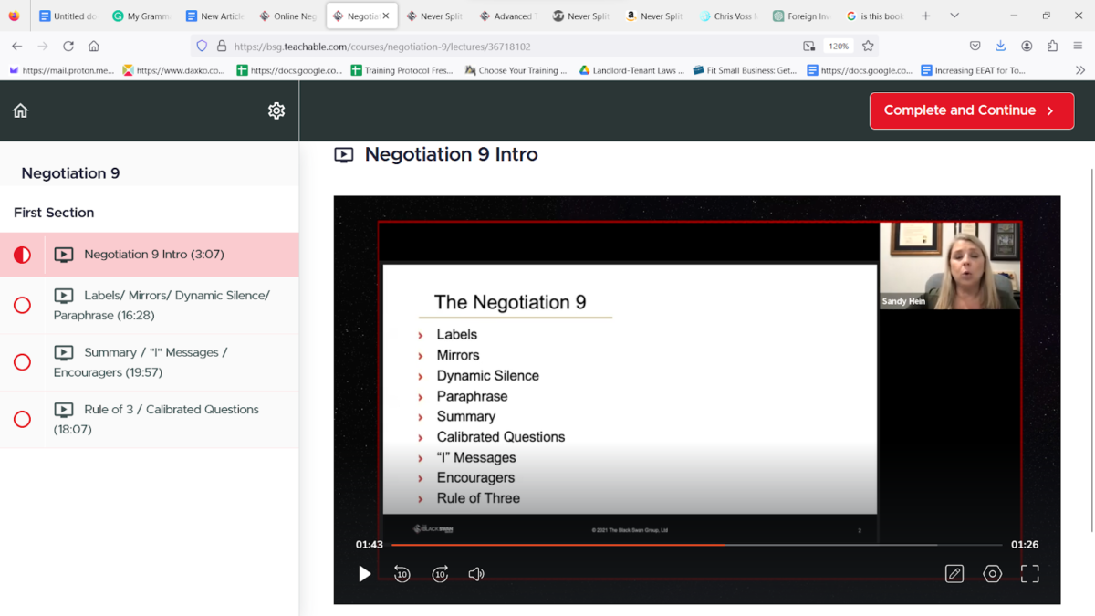 The “Negotiation 9” course intro