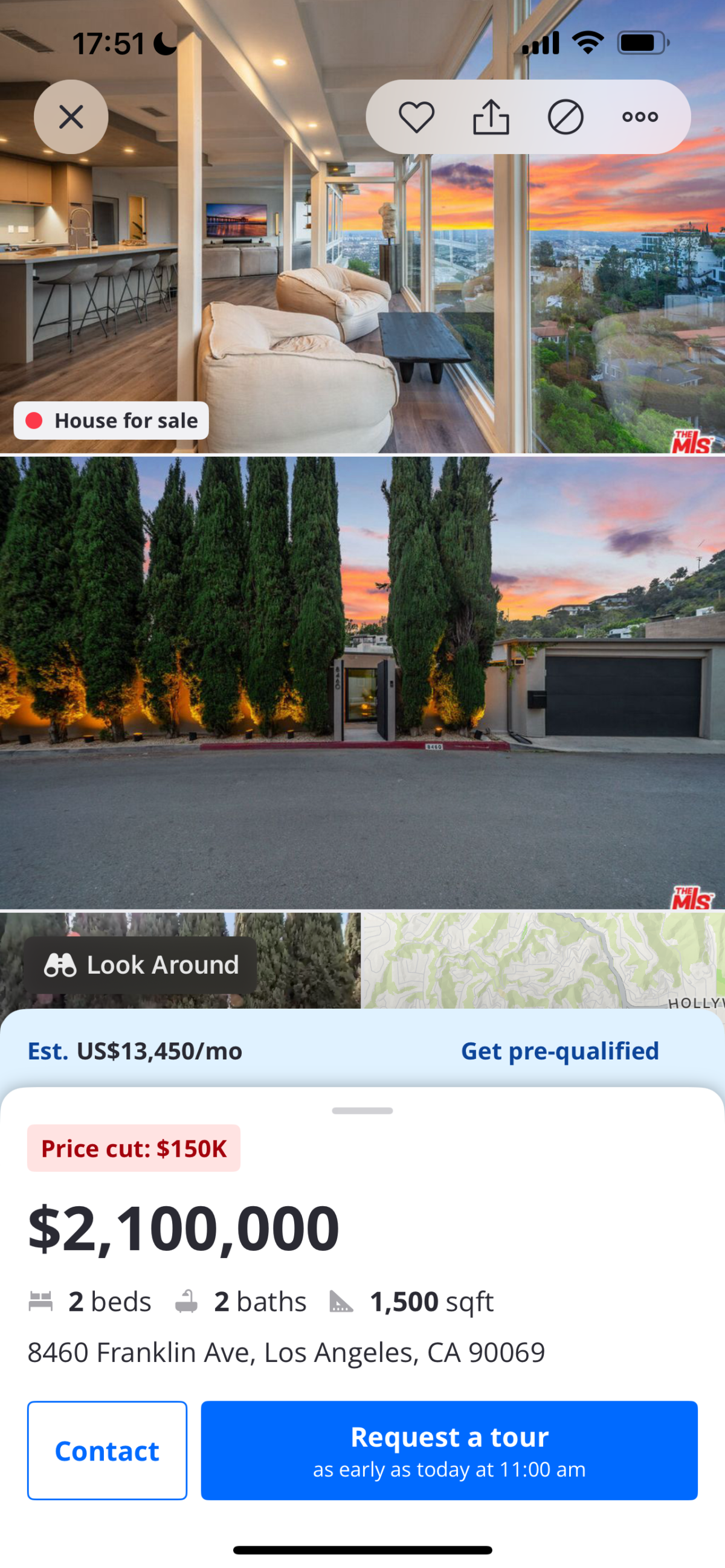 Property listing example on Zillow mobile